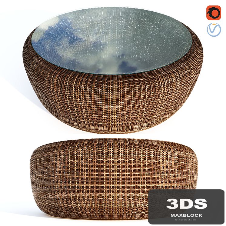 Rattan table Kiwi