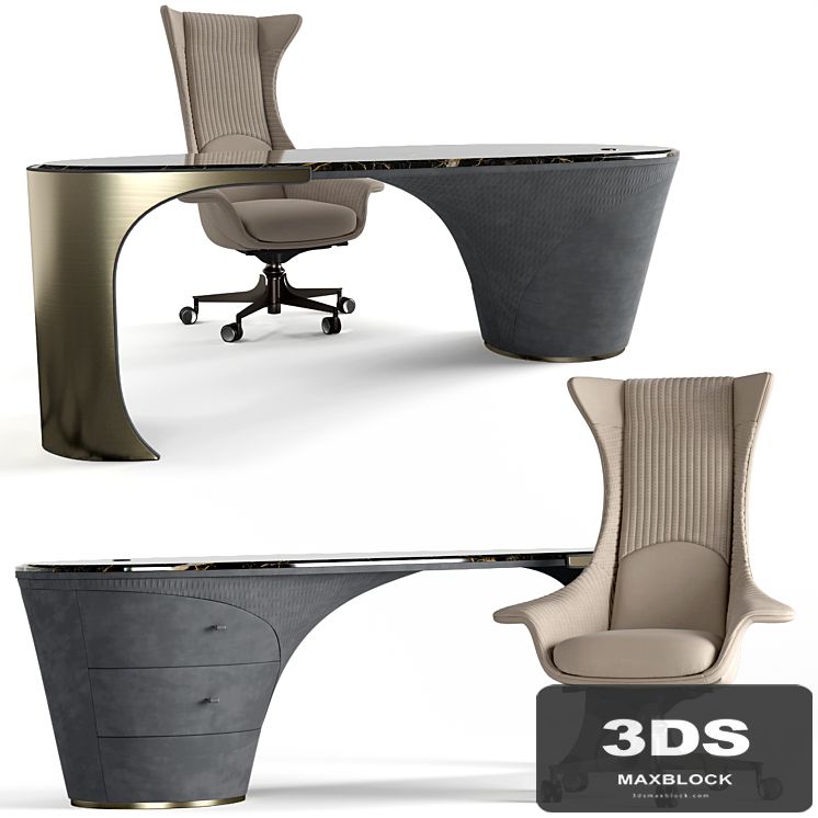 Visionnaire Planet armchair Jet desk