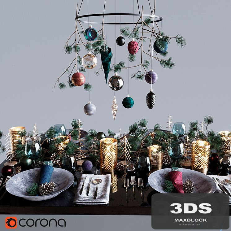 Table setting "Dark Christmas"