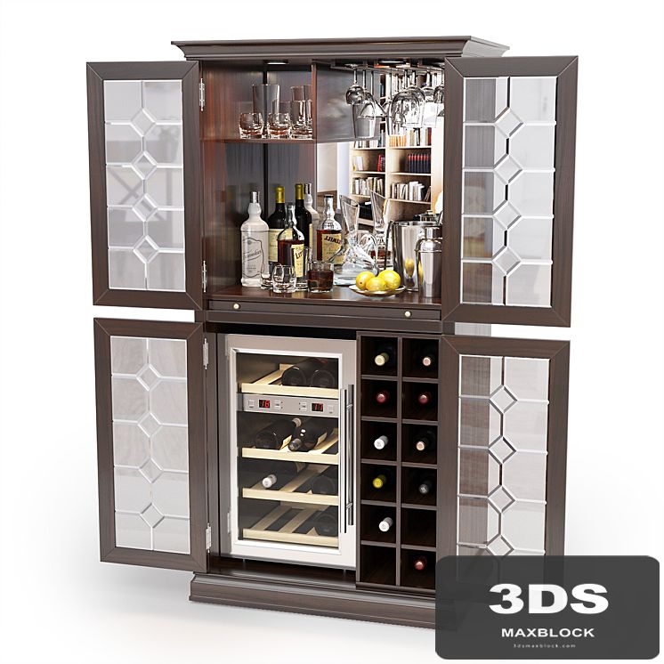 Firenze Wine and Spirits Armoire Bar