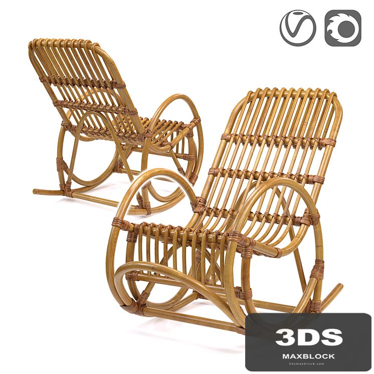 Rocking-chair children's from a rattan, Malu