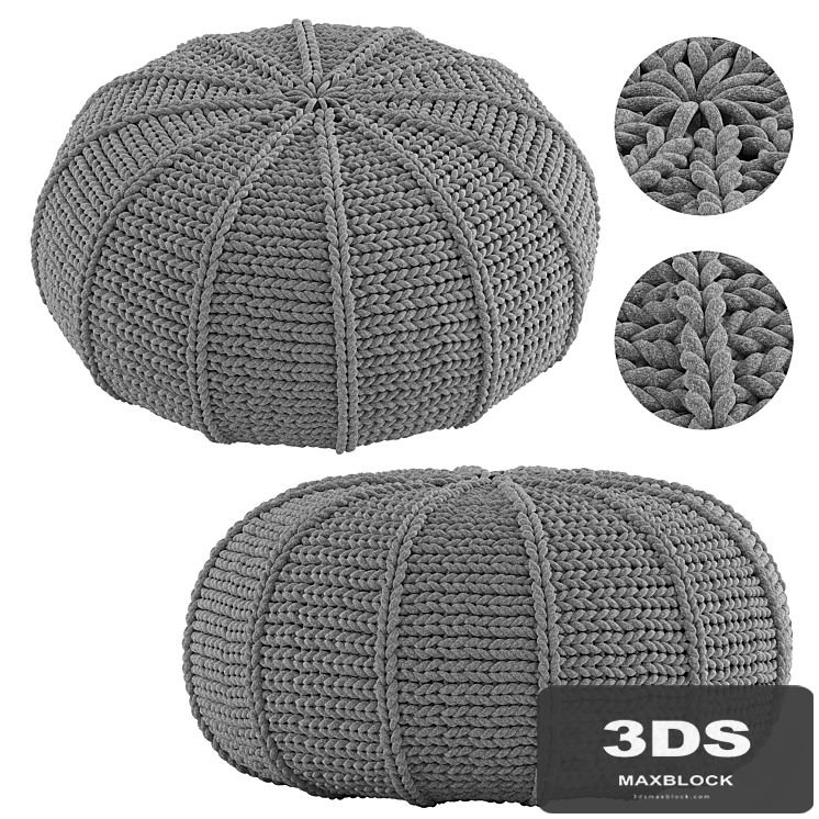 Knitted Pouf Zen Pebble
