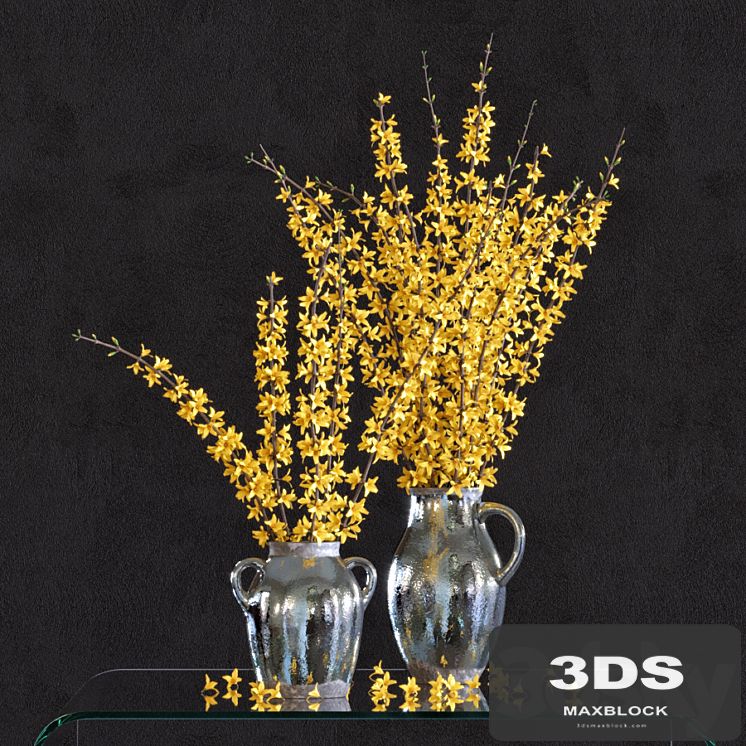 Flower Arrangement: Forsythia Set1