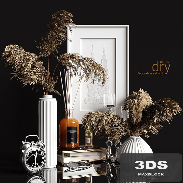 Decorative set with dry plants 2