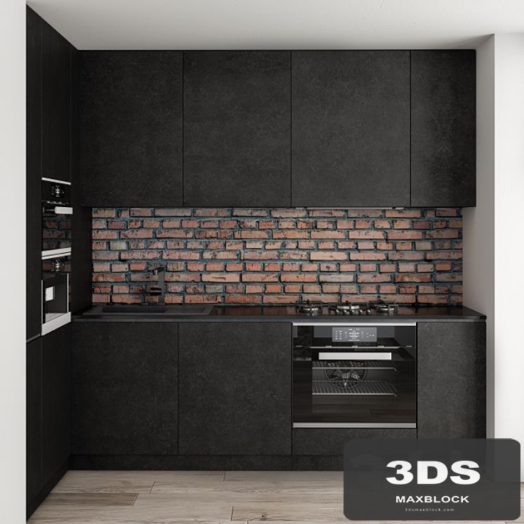Kitchen Modern Brick Wall