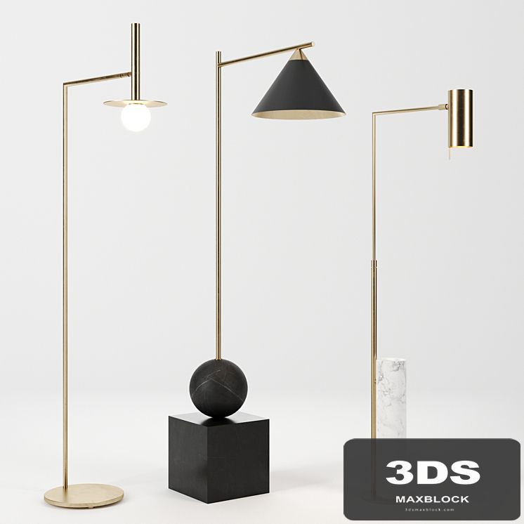 Floor lamps set by Circa Lighting & Kelly Wearstler