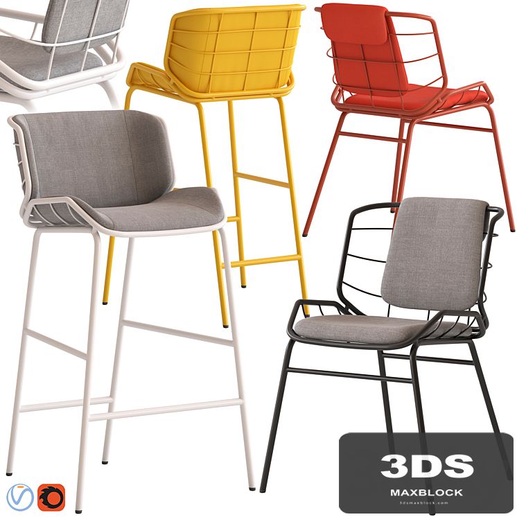 Traba Met Skin  Stool and Chair