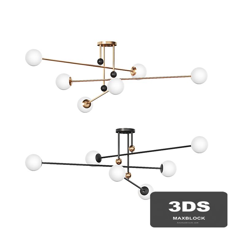 Designer chandelier with glass shades JESI