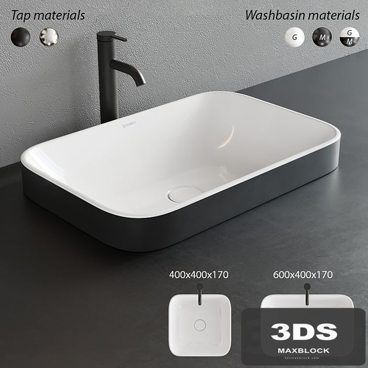Duravit HAPPY D.2 PLUS Rectangular Washbasin Set2
