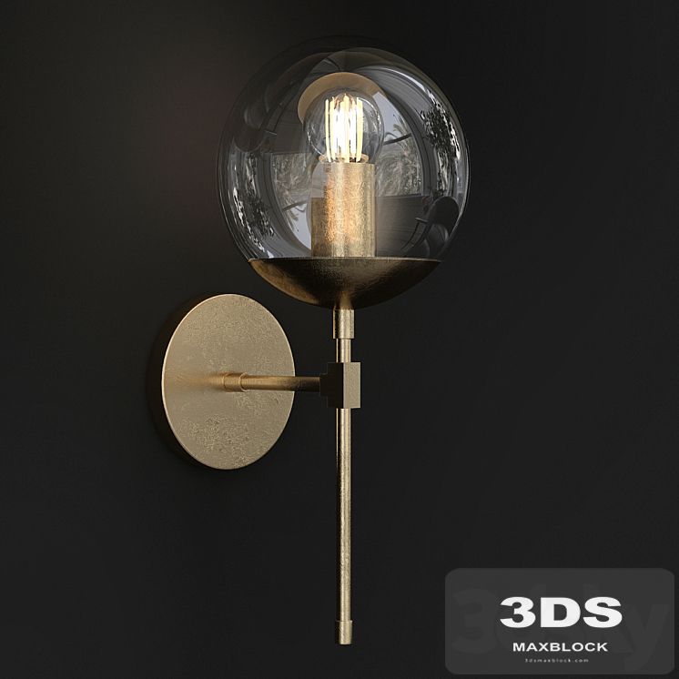 Brass Globe Sconce Bathroom Wall Lamp