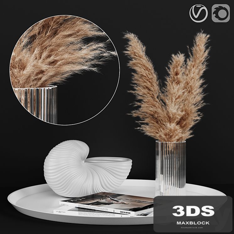A decoratively artificial Pampas flower