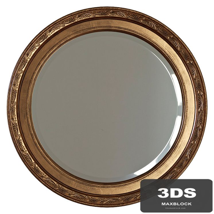Round mirror in a frame