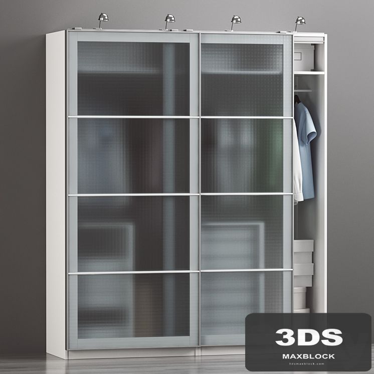 IKEA PAX wardrobe | IKEA PAX wardrobe white, Nyukirha tempered glass, "cell" ornament.