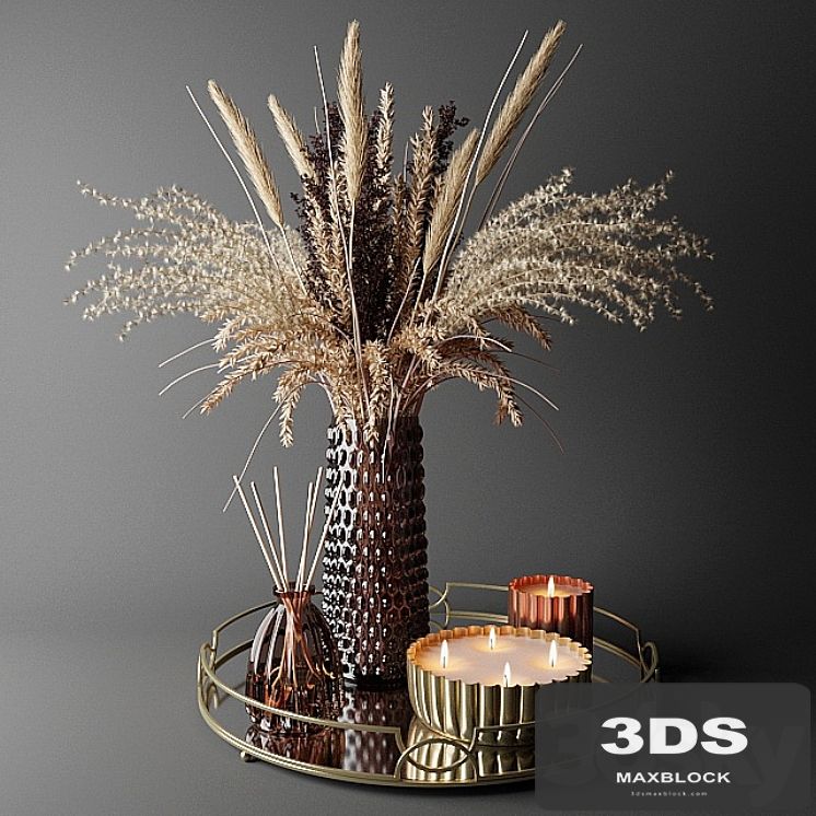 Dry bouquet in the decorative vase | Bouquet of dried flowers in a decorative vase