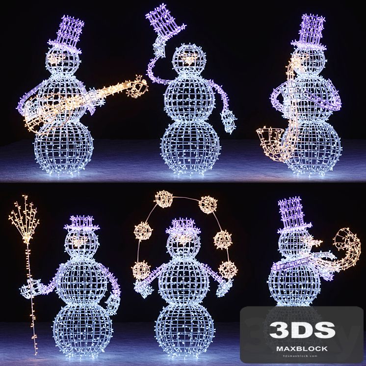 Snowman figures from garlands