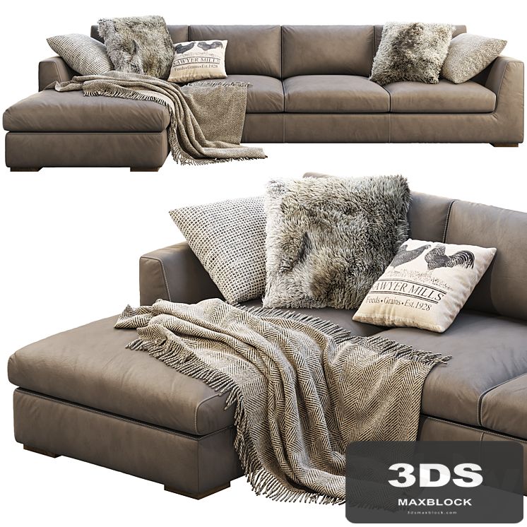 RH Modena Taper Arm Chaise Sectional Sofa
