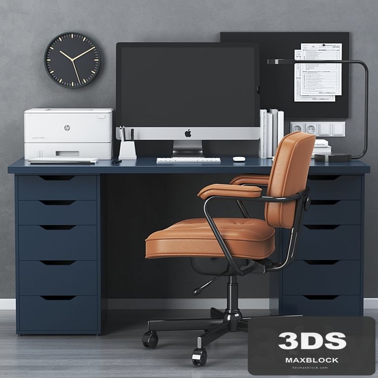 IKEA office workplace with ALEX table and ALEFJÄLL chair