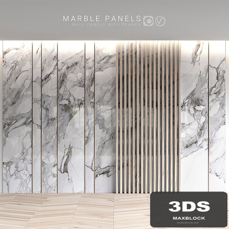 Marble panels with planks