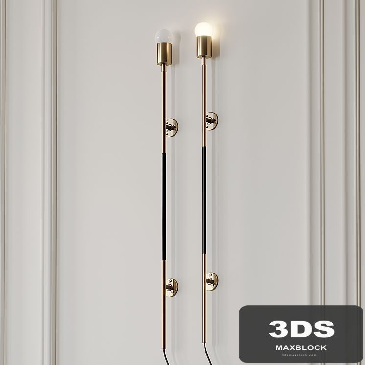 Leather Wrapped Linear Wall Sconce by Katy Skelton