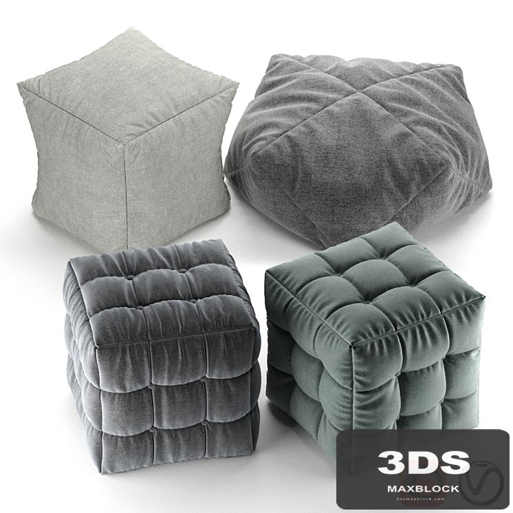Soft fabric poufs
