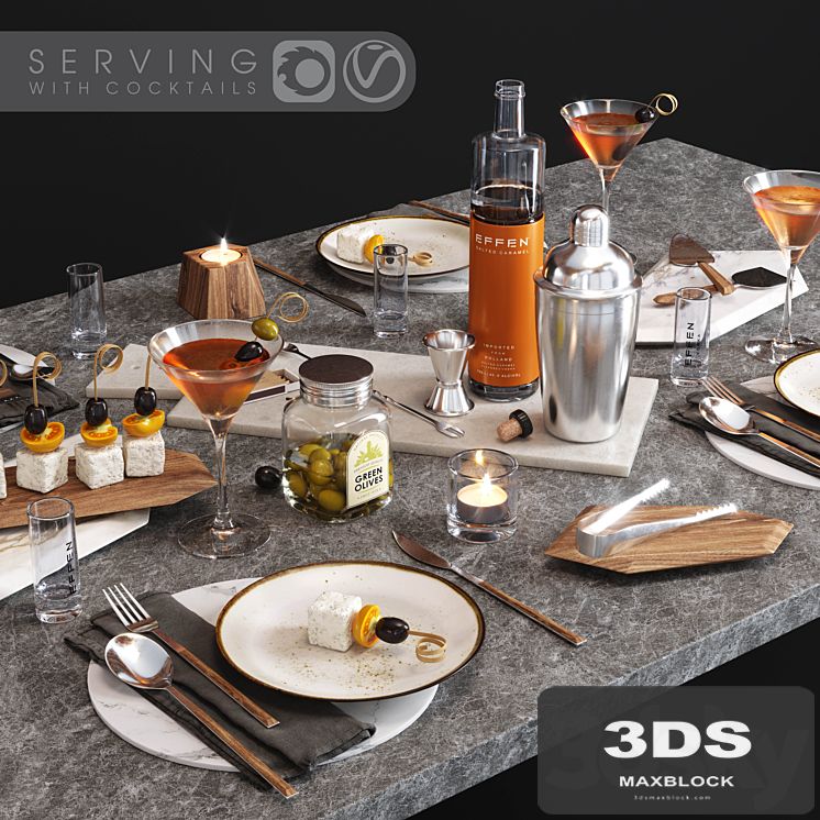 Serving with cocktails