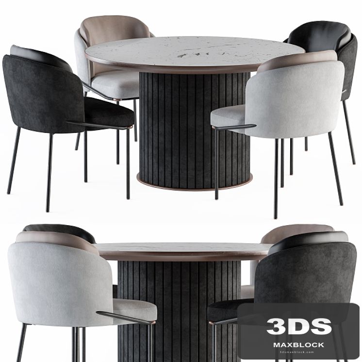 Minotti Dinning-Round Table and Chair