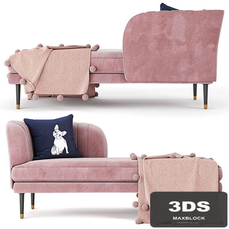 Kensington chaise rose pink