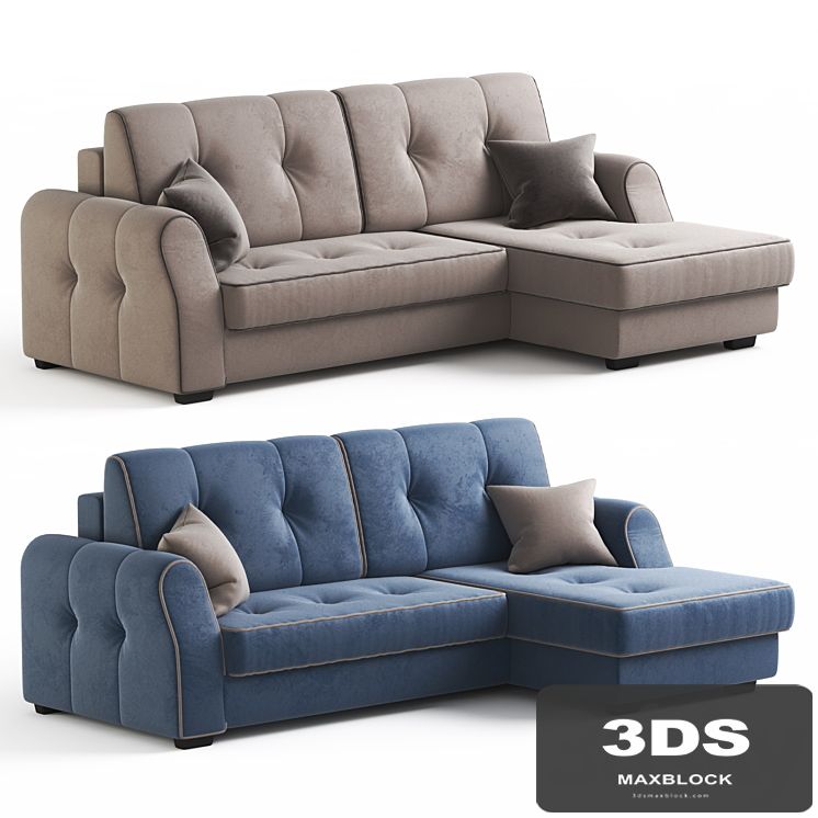 Corner sofa bed Oscar from Hoff. Beige and blue upholstery options.