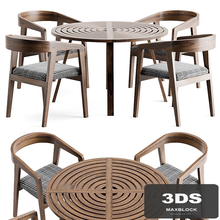 Wood table chair