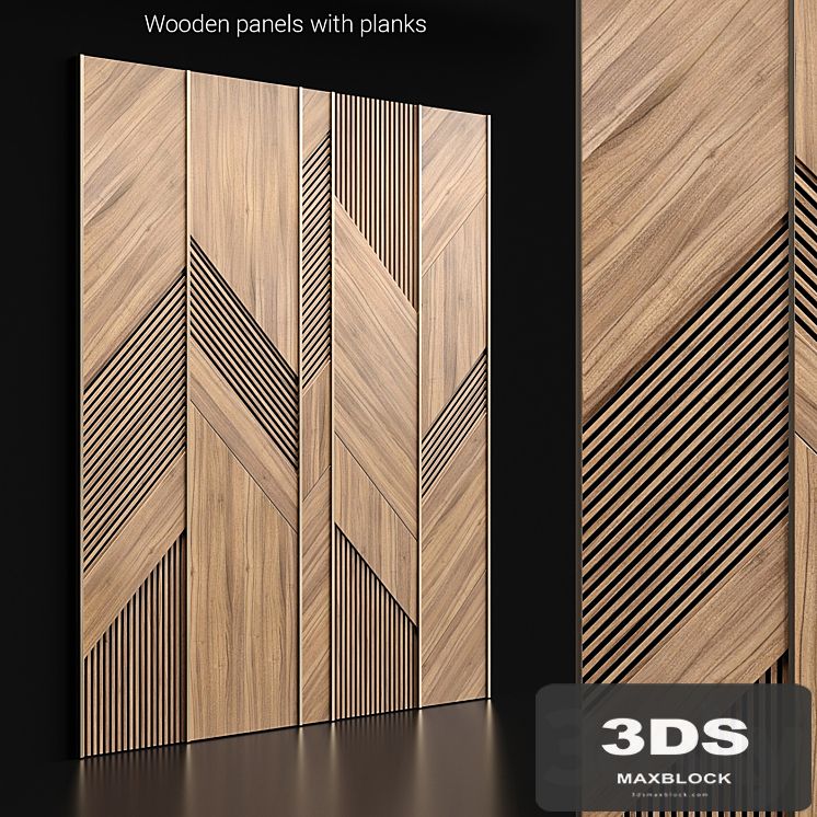 Wooden panels with planks