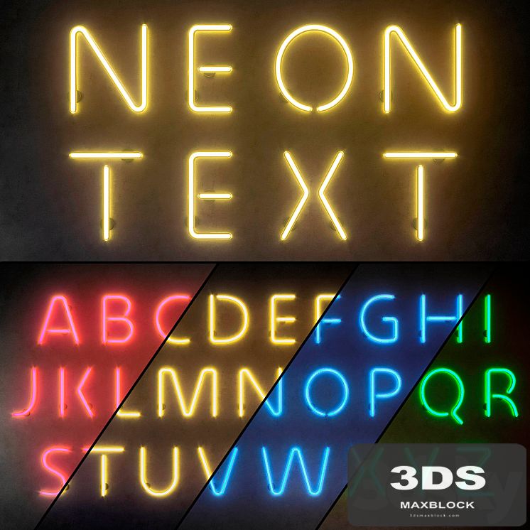 Light modules. Set 10. Neon Alphabet