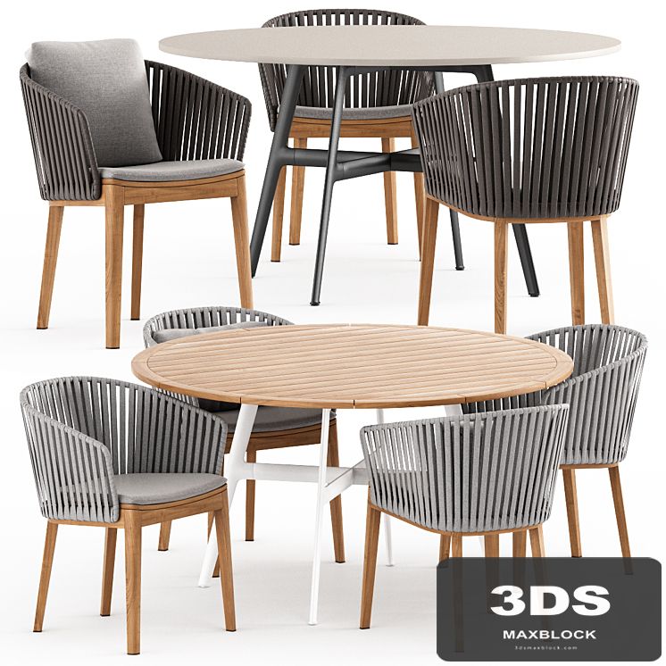 MOOD Chair Tribu and Seax dining table by Dedon