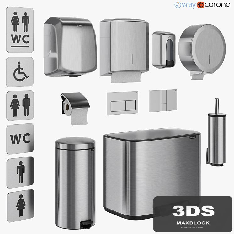 Bathroom accessories set 71 (Jofel, Brabantia, BXG, Katrin, Viega)