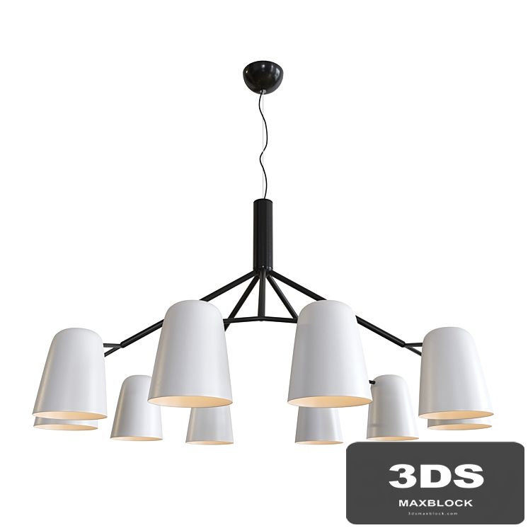 Pendant chandelier Crystal Lux ENRIQUE SP10 BLACK / WHITE