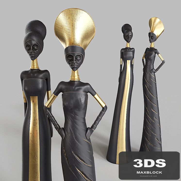 African Girls statuette