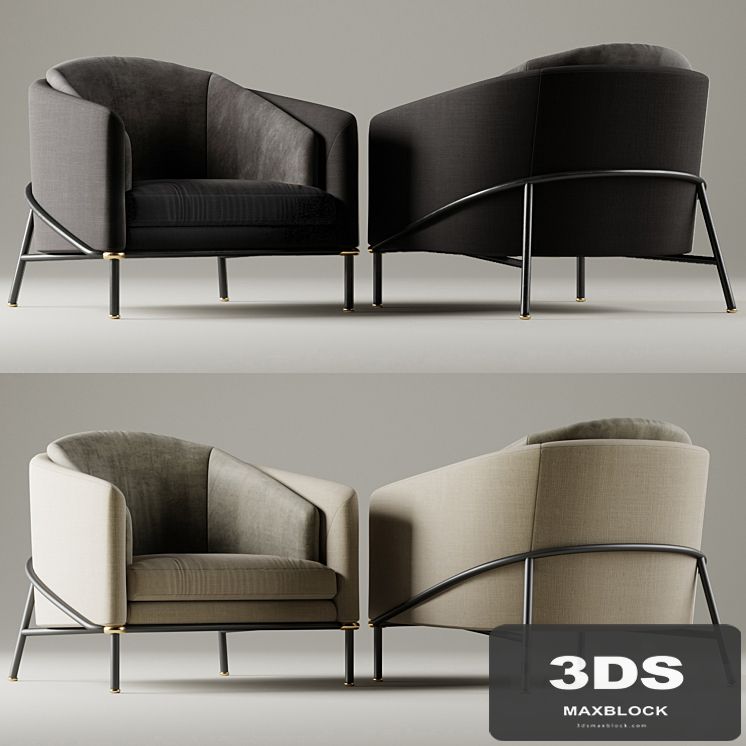 Armchair Minotti Fil noir