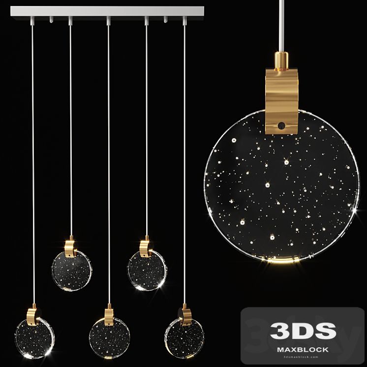 Pendant rectangular 5 light RENORD by Romatti