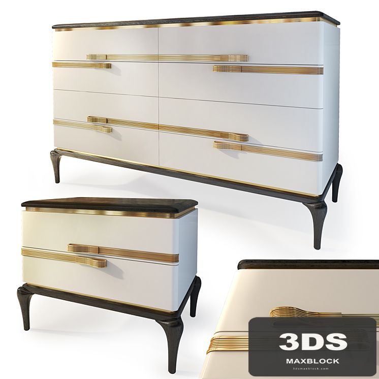 Chest and nightstand Dilan. Dresser, bedside table by AR Arredamenti