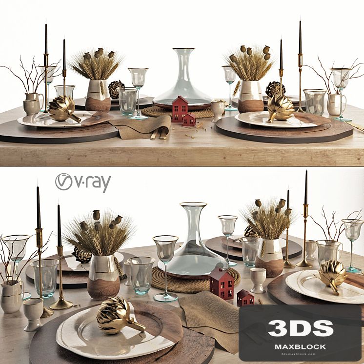 decorative set of dishes