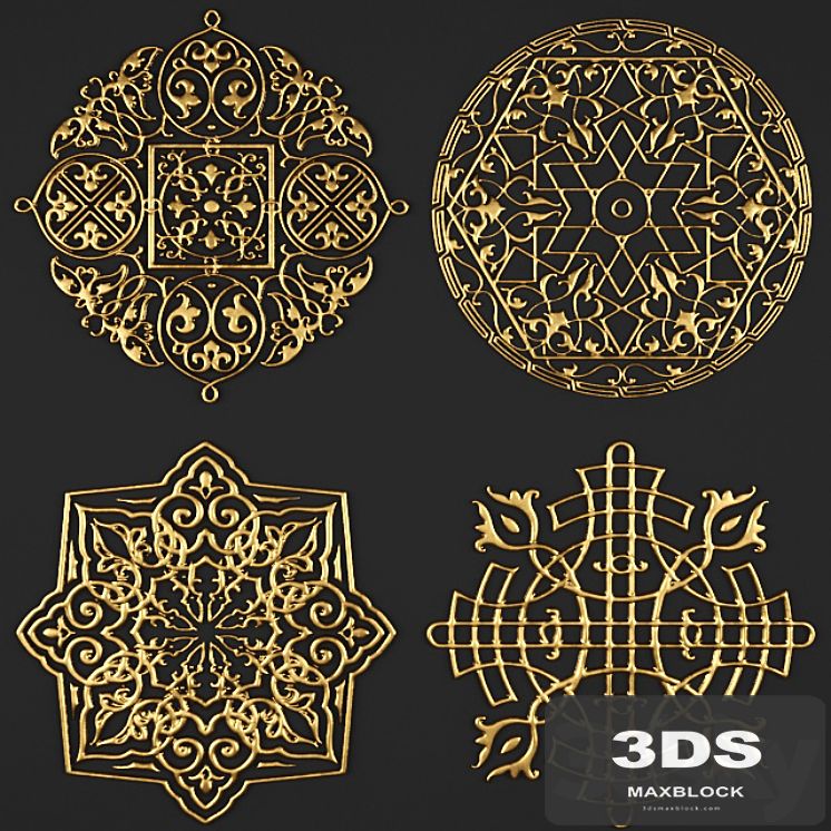 Rosette, pattern, carving.
