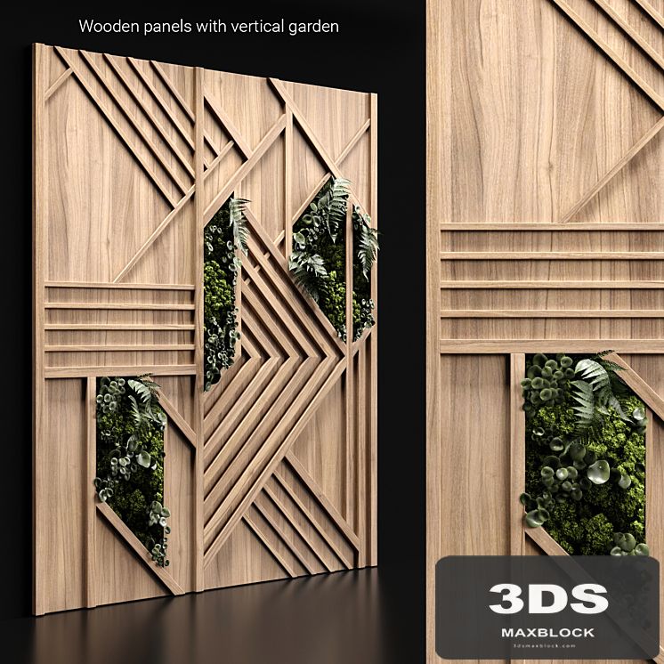 Wooden panels and vertical garden 3