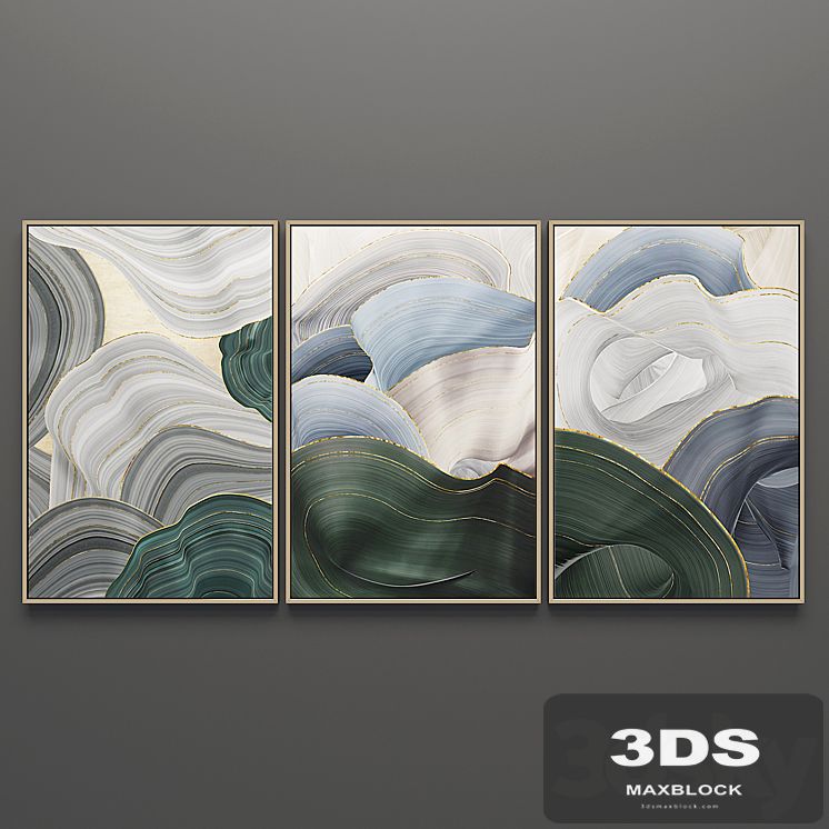 Set of triptych paintings 6