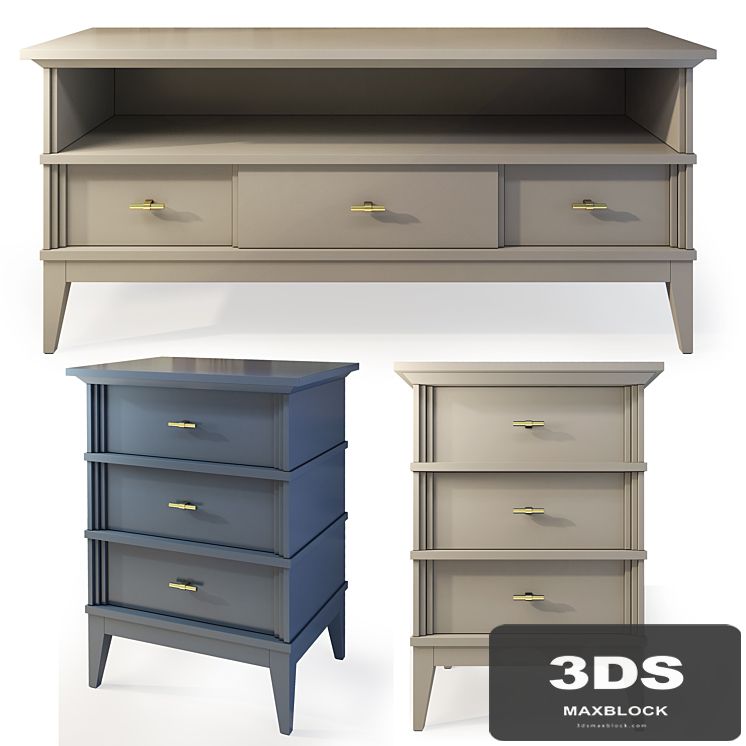 TV stand and Manhattan bedside table. TVstand, nightstand
