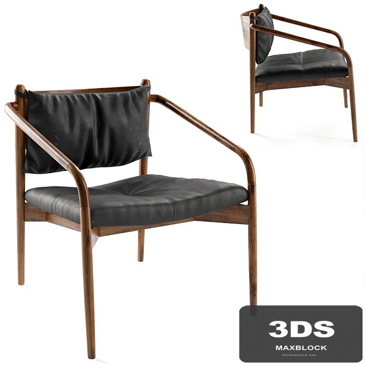 Lento Black Leather Lounge Chair