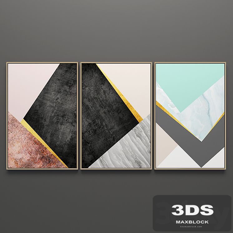 Set of triptych paintings 57