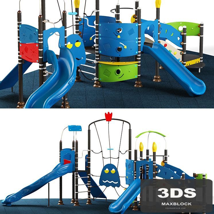 Kids playground equipment with slide climbing 09