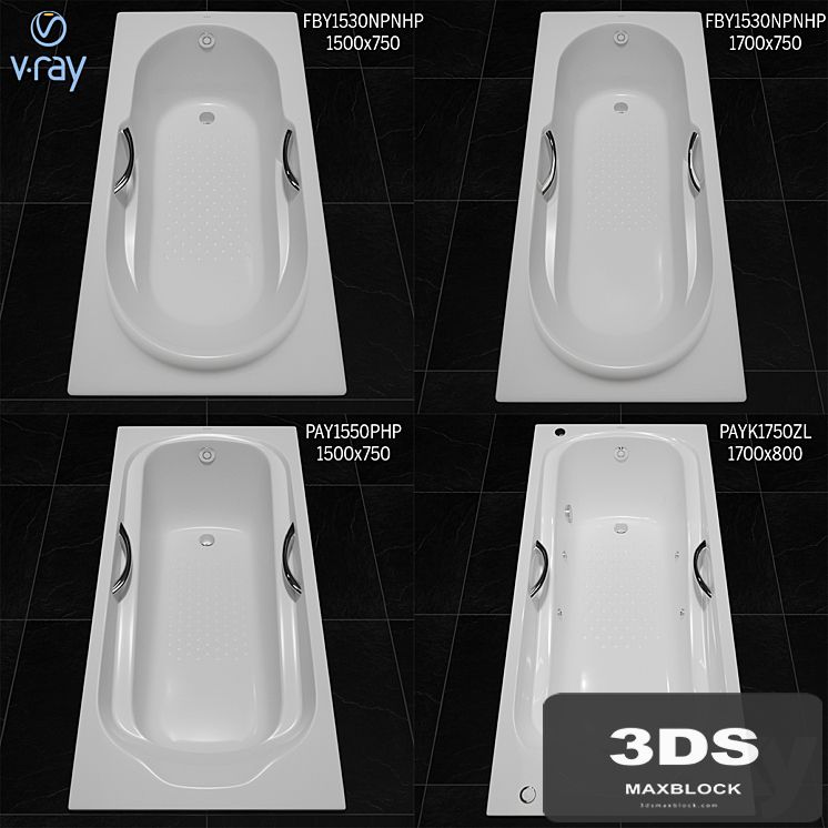 Toto Bathtub: Fby1530 Npnhp, Fby1720 Np, Pay1550 Php, Payk1750 Zlrhpe