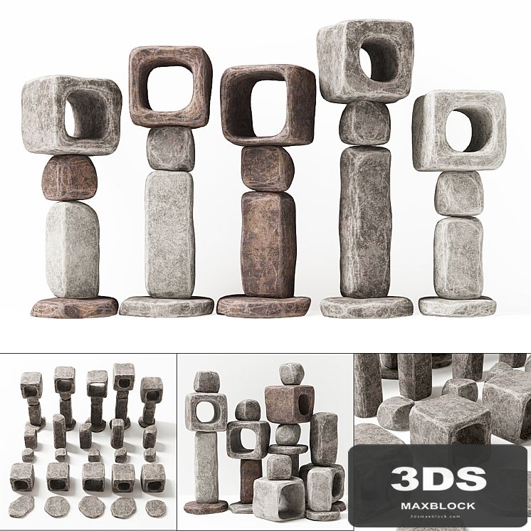 Stone cube lamp