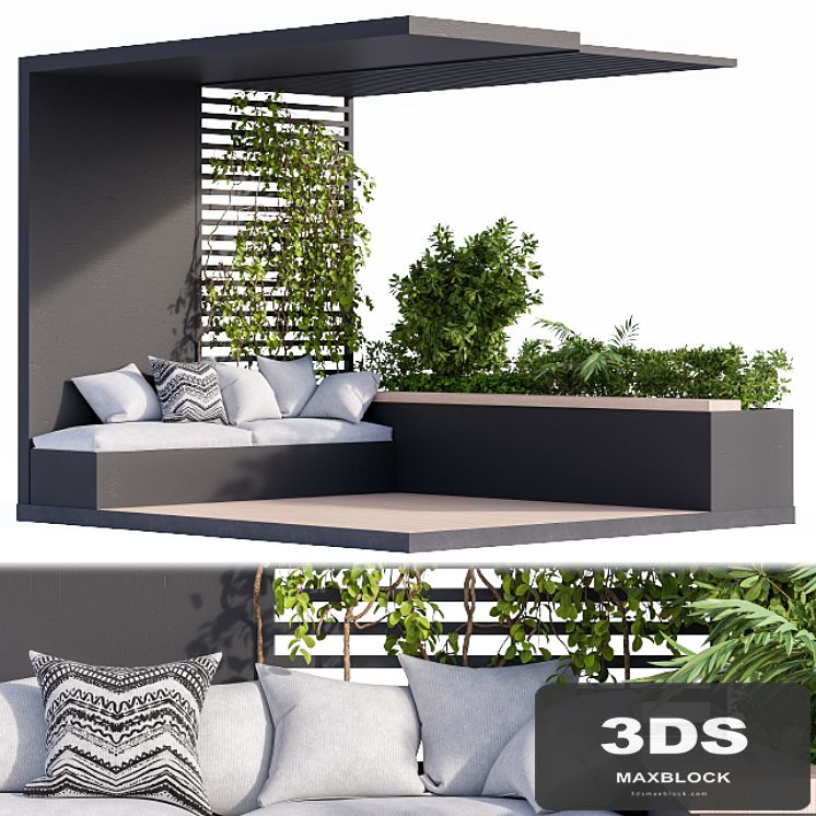 Roof Garden and Balcony Furniture Black Set