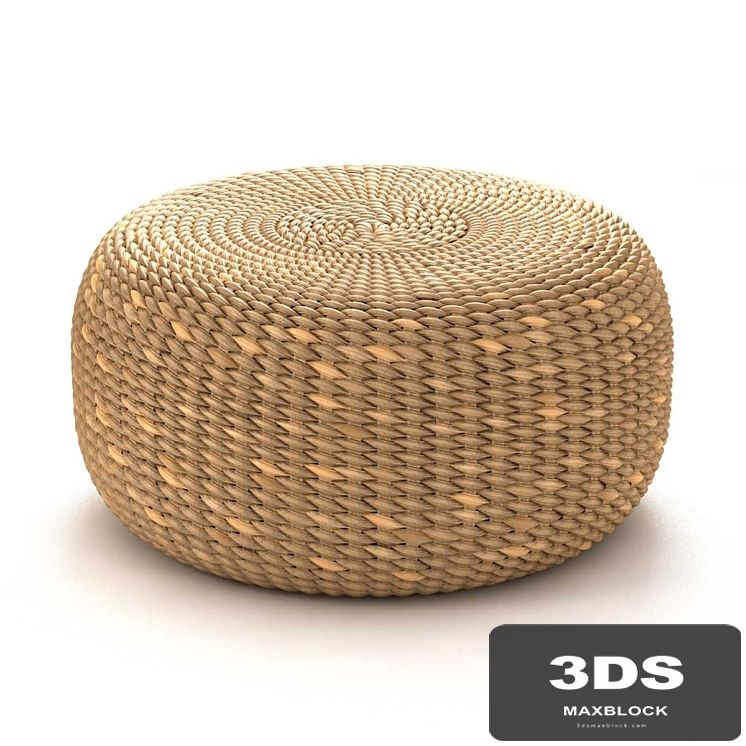 Bazar Bizar WATERHYACINTH Pouf Round natural fiber pouf